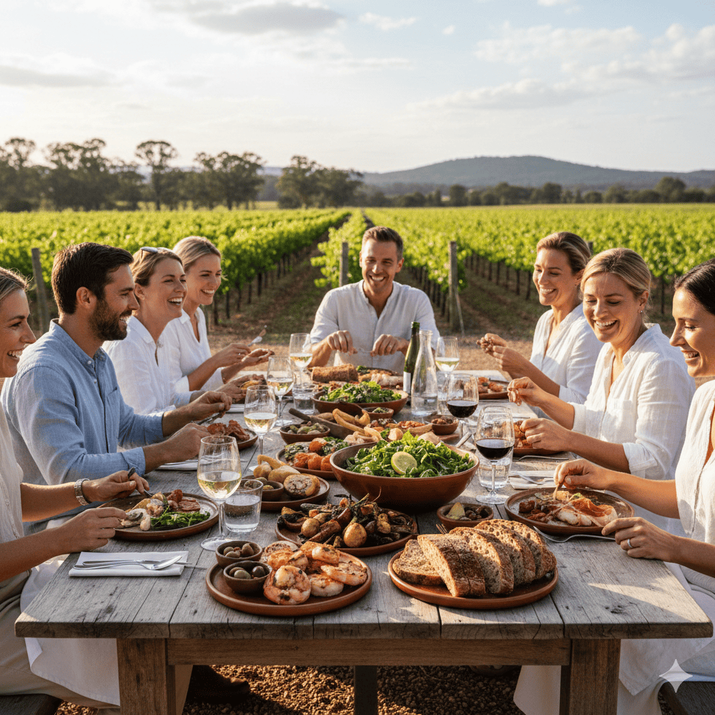 gluten free Margaret River guide for people eating at an outside table