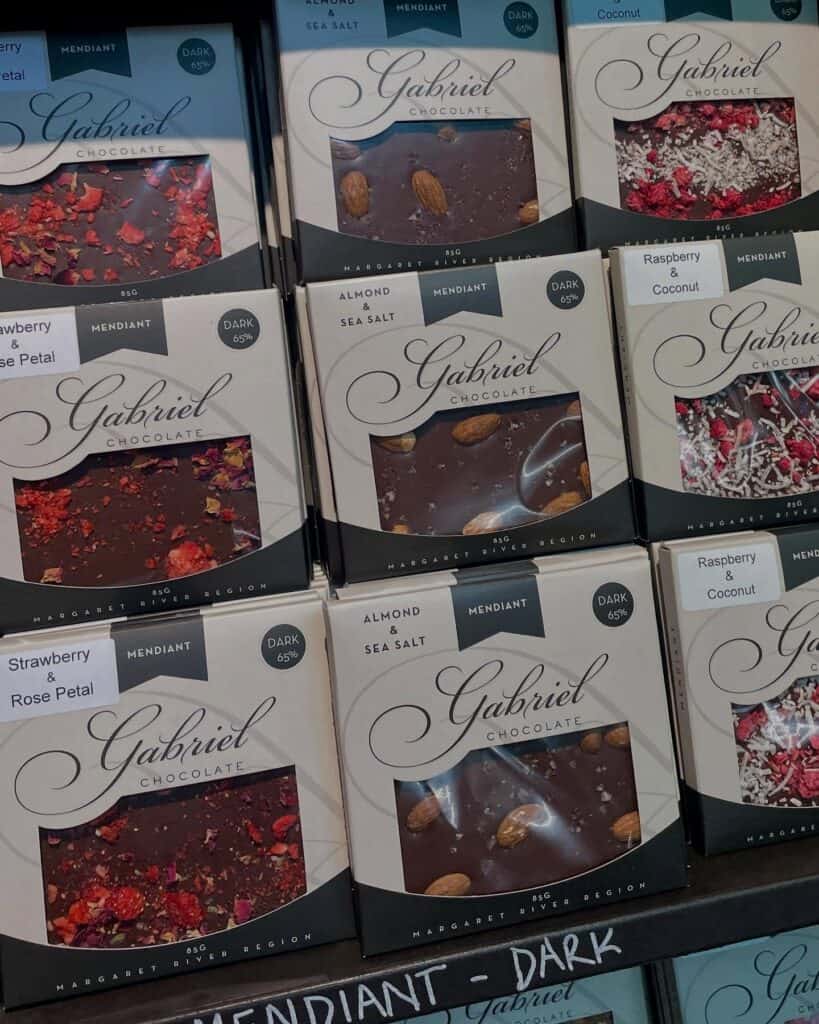 Gabriel Chocolate artisan dark chocolate bars at the Margaret River chocolate gallery